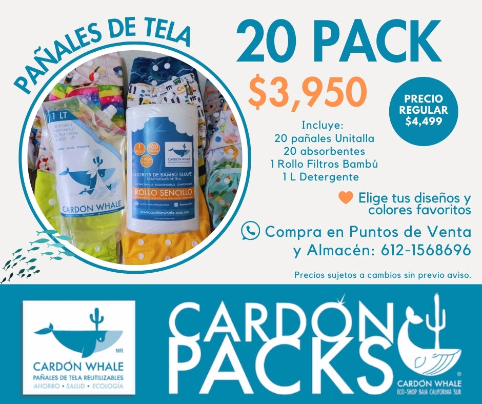 20 PACK PAÑALES DE TELA