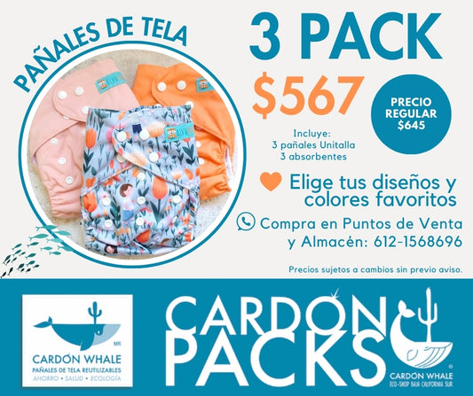3 PACK INICIO Pañales de Tela