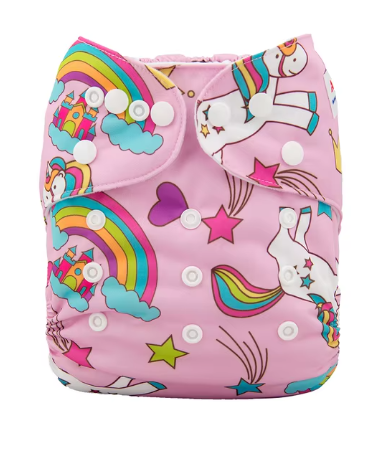 Pañal de Tela Unicornio Rosa