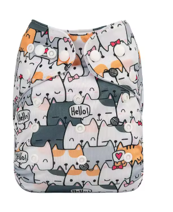 Pañal de Tela Colores Gatos