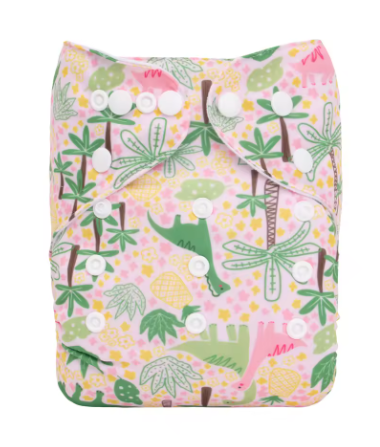 Pañal de Tela Dinosaurios Rosas