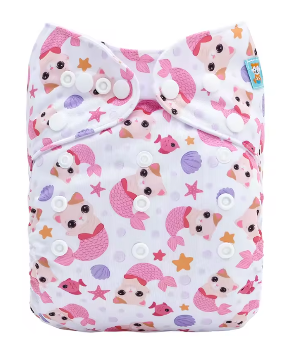 Pañal de Tela Gatita Sirena
